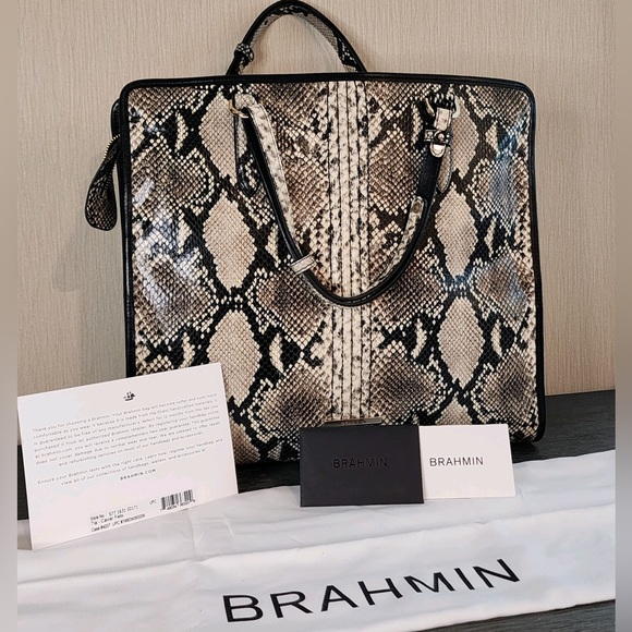 Brahmin Tia of Caviar Felix, Most Luxurious Italian Python Embossed Lthr Tote - Picture 2 of 16